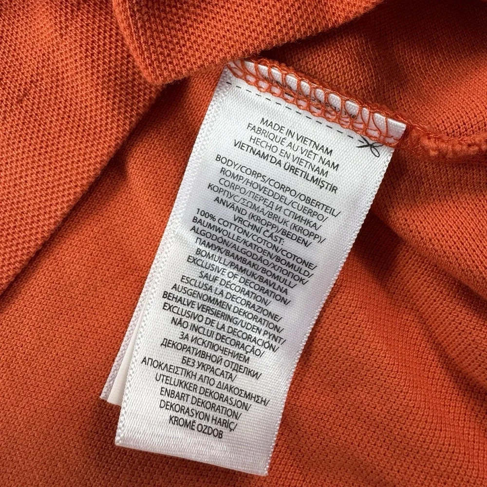 Polo Ralph Lauren Orange Blue Horse Cotton Men's Polo Shirt Size S NWT